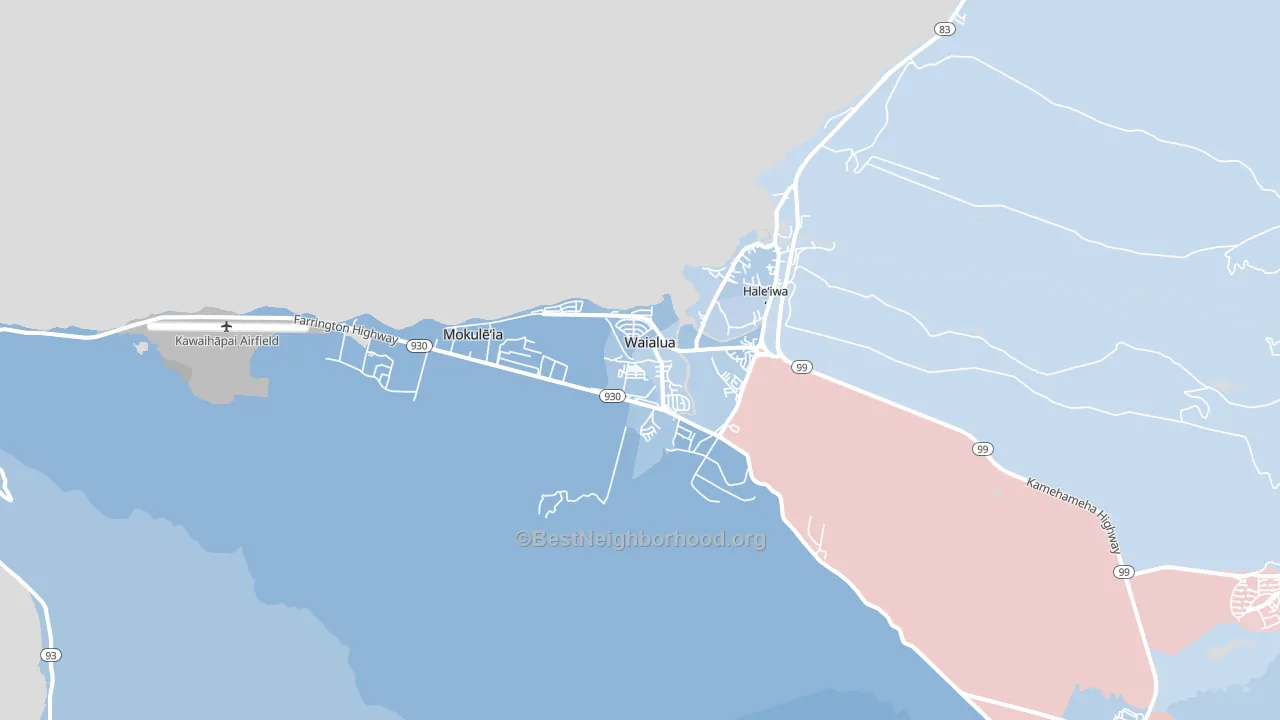 96791, HI block-group political-lean map