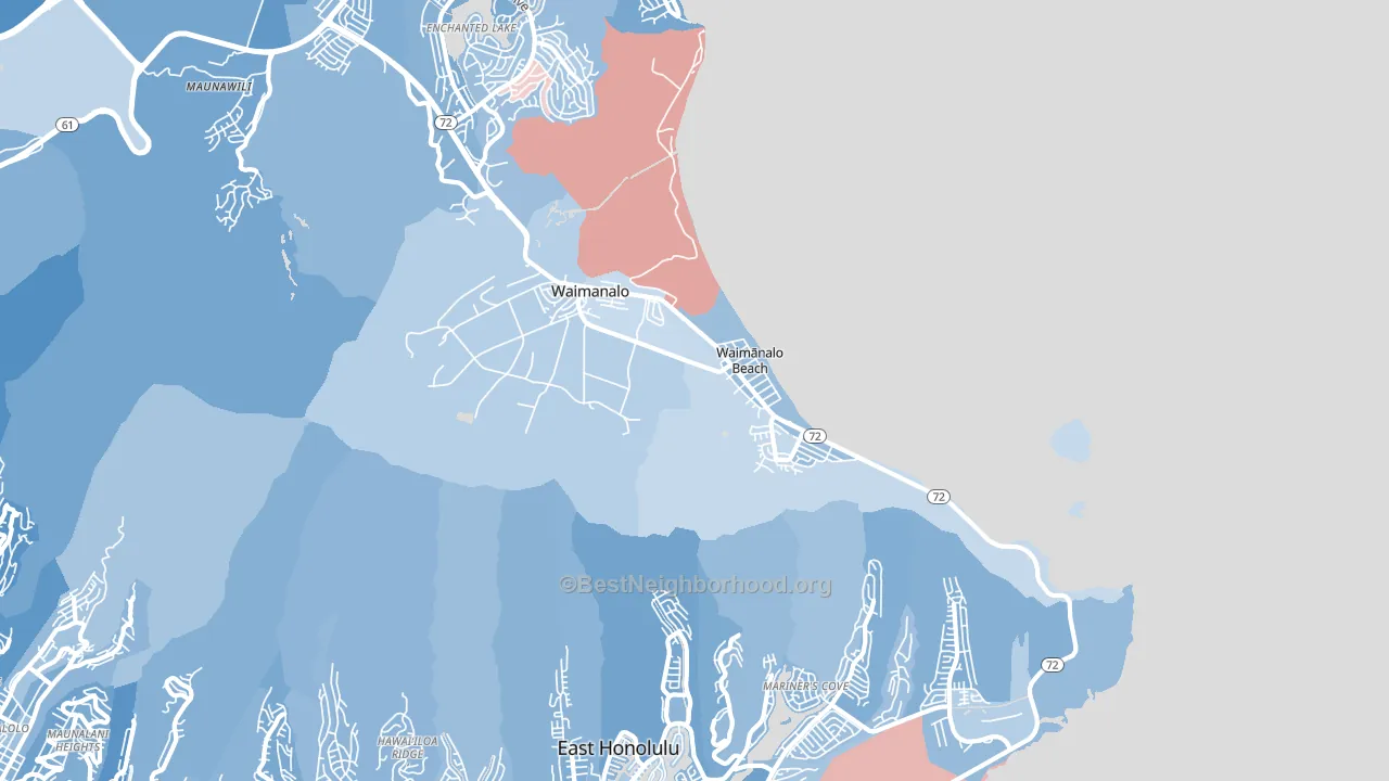 96795, HI block-group political-lean map