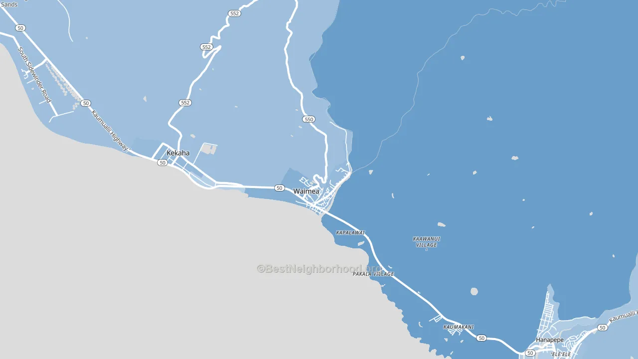 96796, HI block-group political-lean map