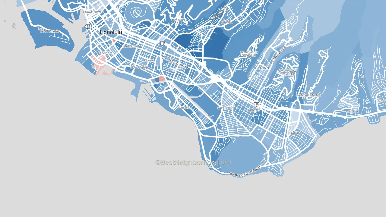 96815, HI block-group political-lean map
