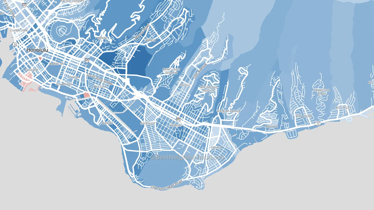 96816, HI block-group political-lean map