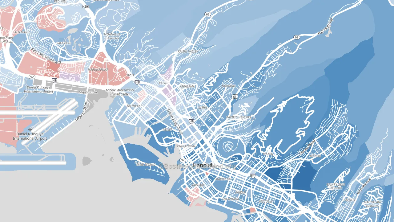 96817, HI block-group political-lean map