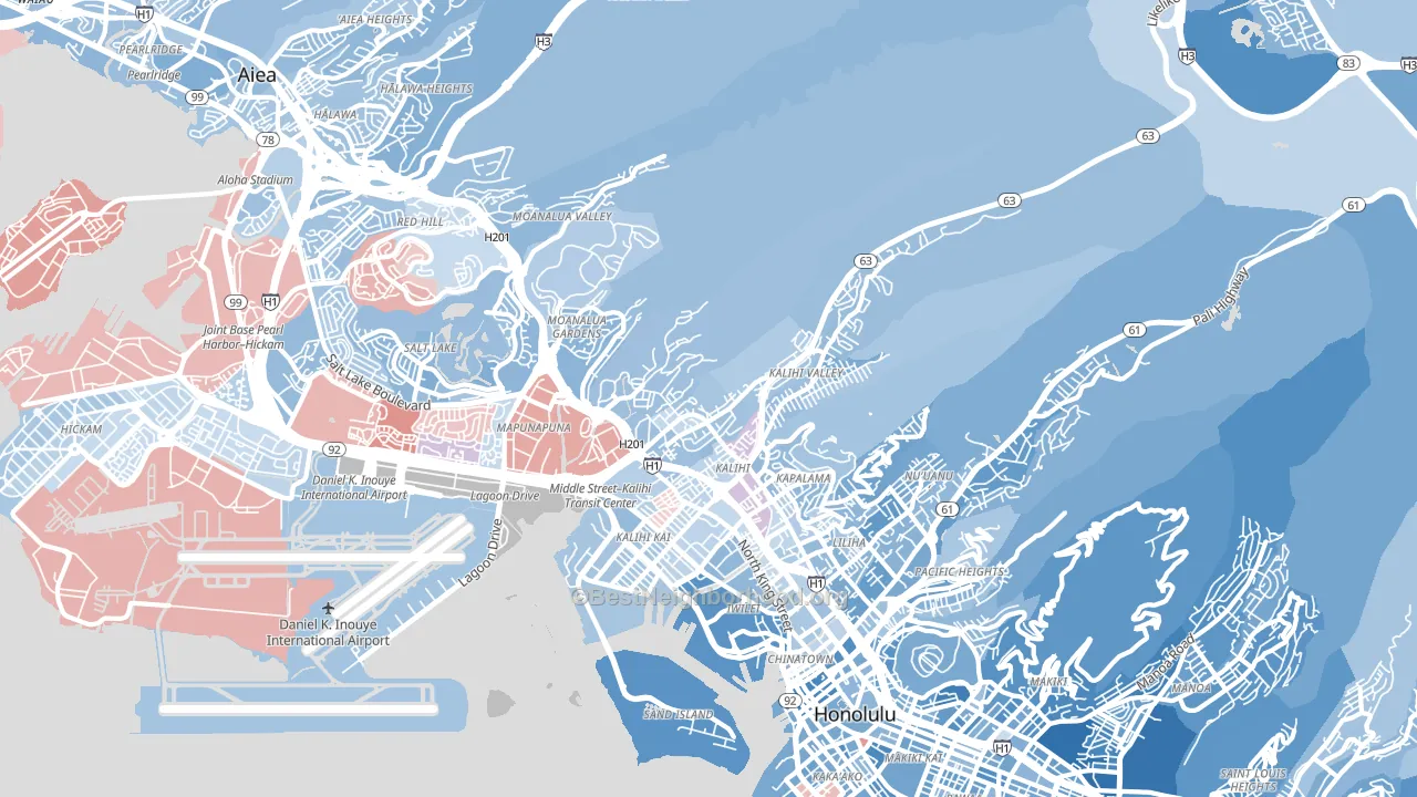 96819, HI block-group political-lean map