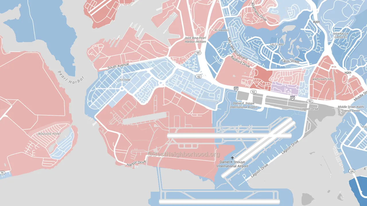 96853, HI block-group political-lean map