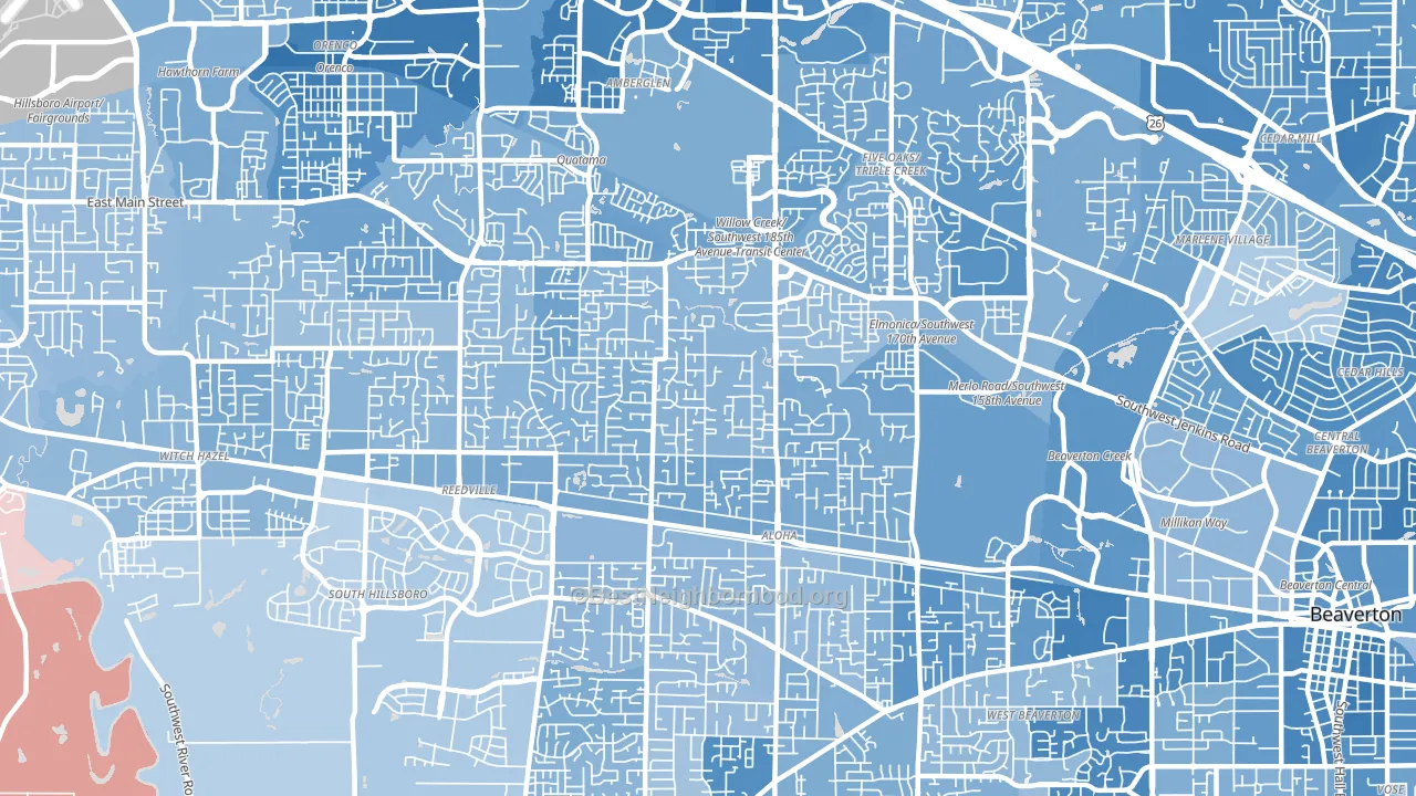 97003, OR block-group political-lean map