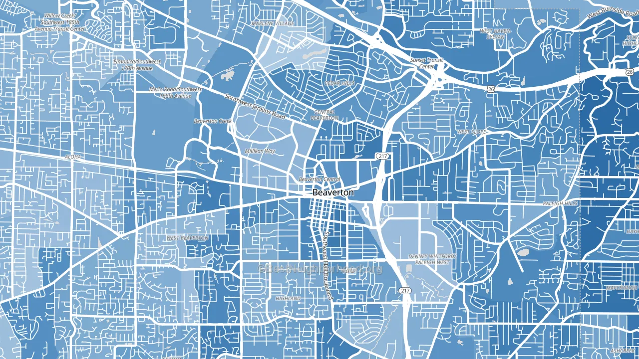 97005, OR block-group political-lean map