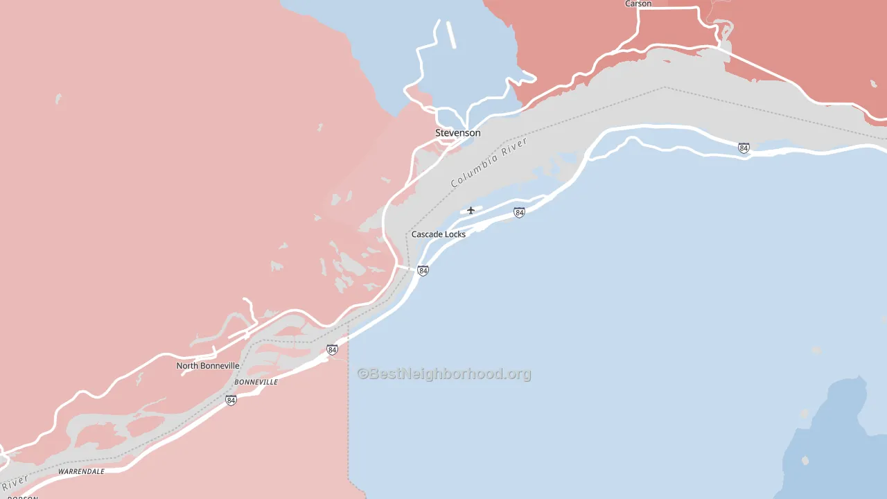 97014, OR block-group political-lean map