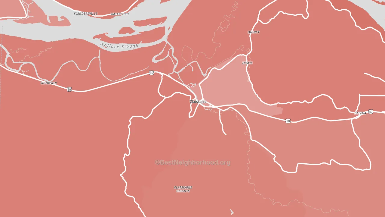 97016, OR block-group political-lean map