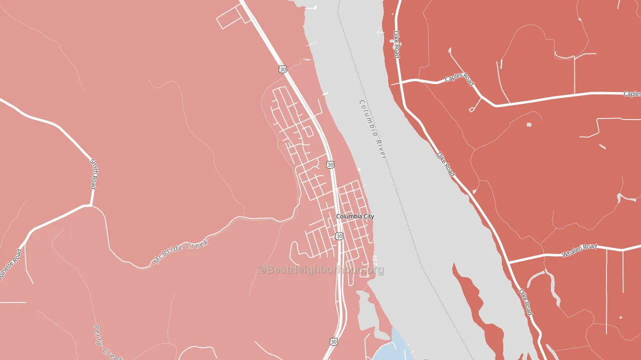 97018, OR block-group political-lean map