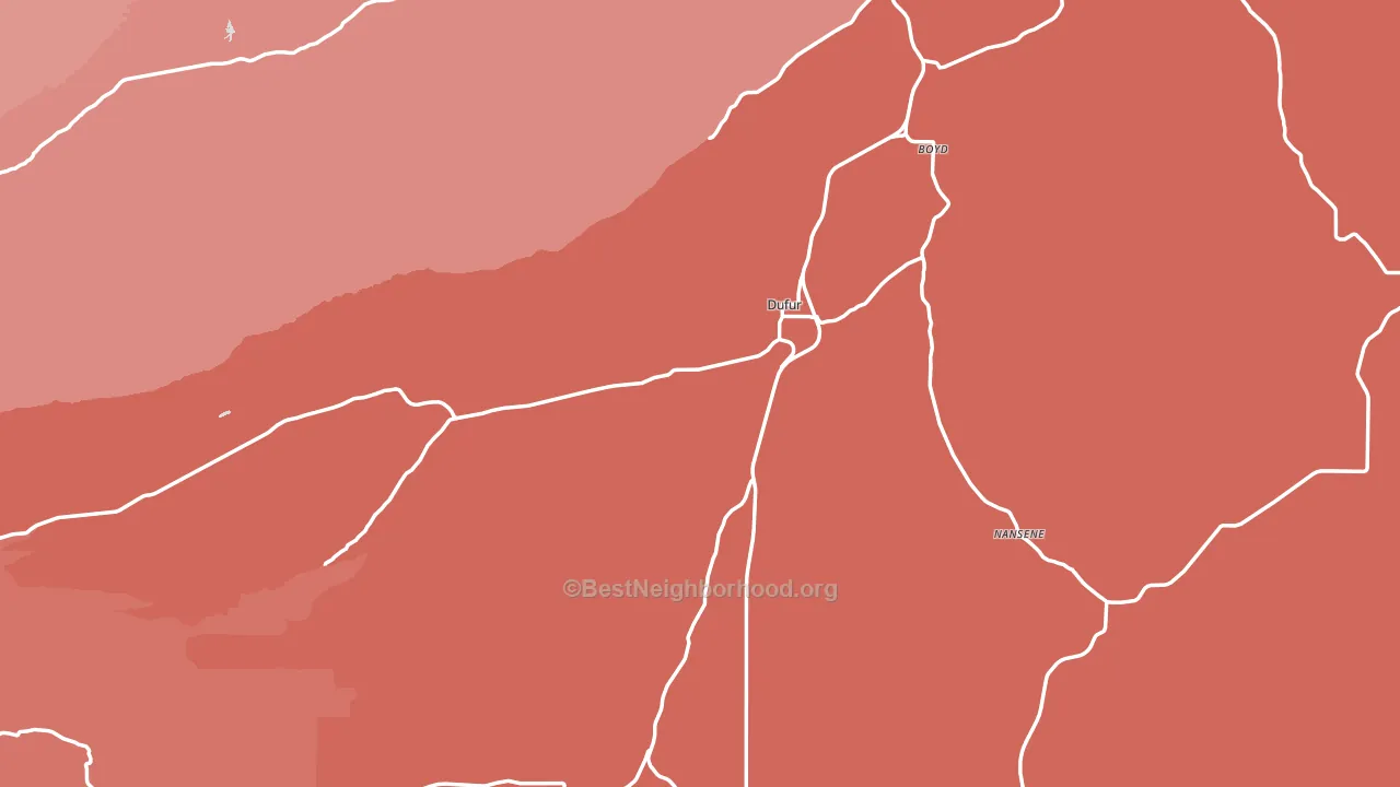97021, OR block-group political-lean map