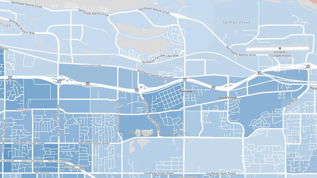 97024, OR block-group political-lean map