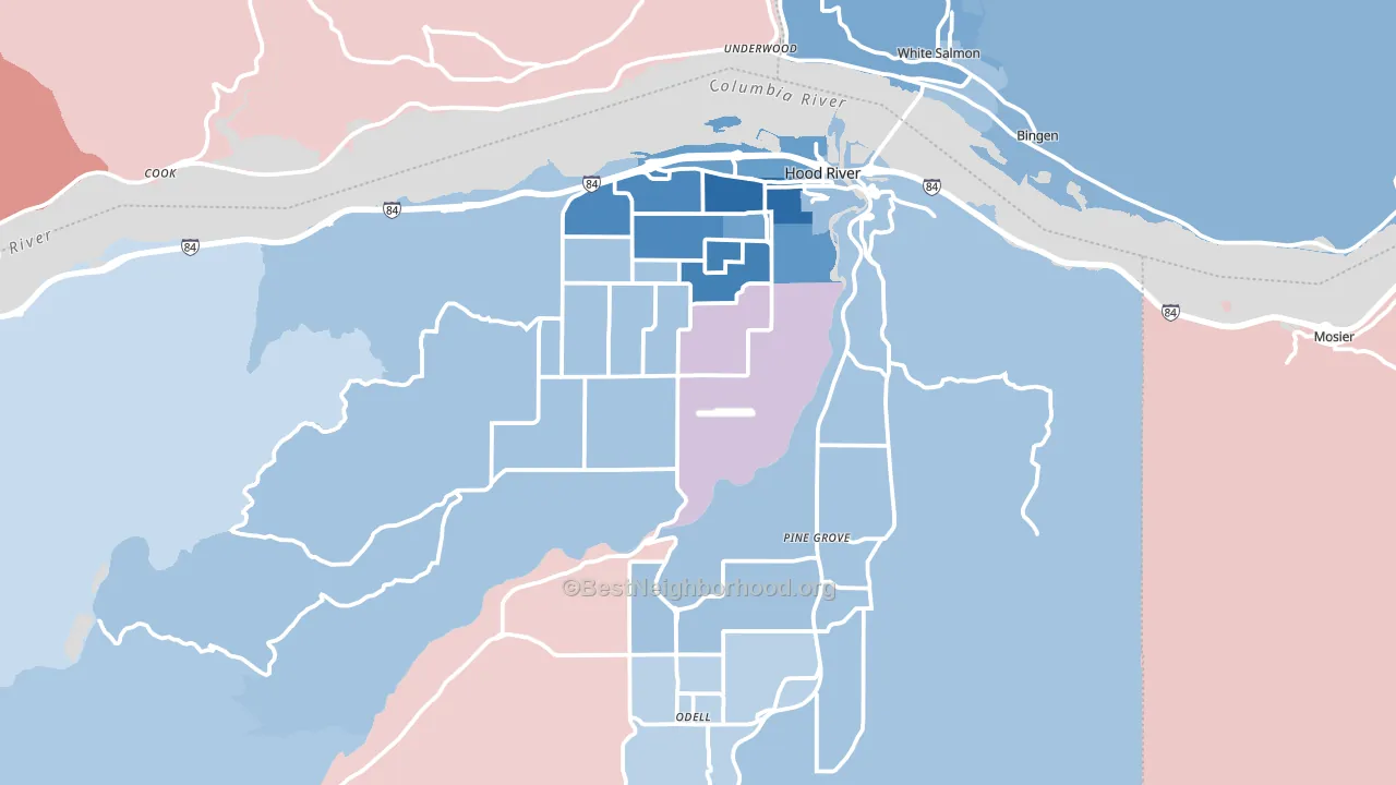 97031, OR block-group political-lean map
