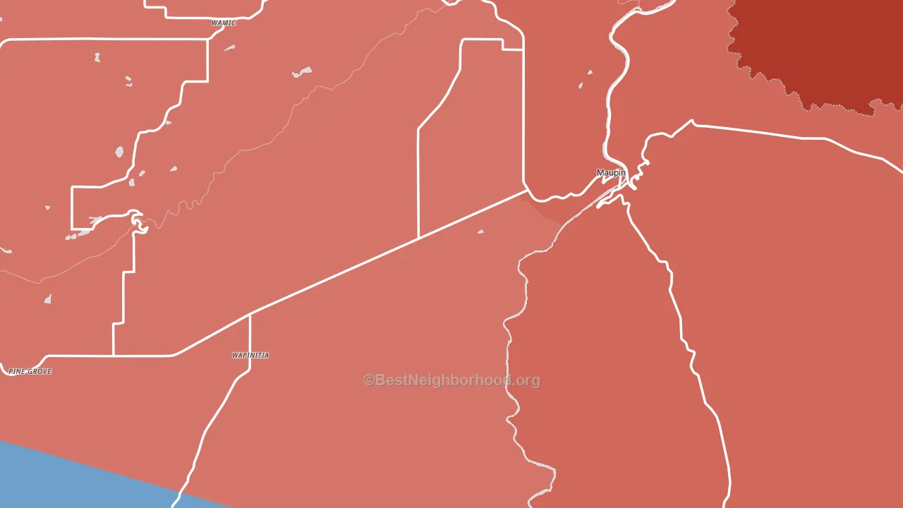 97037, OR block-group political-lean map