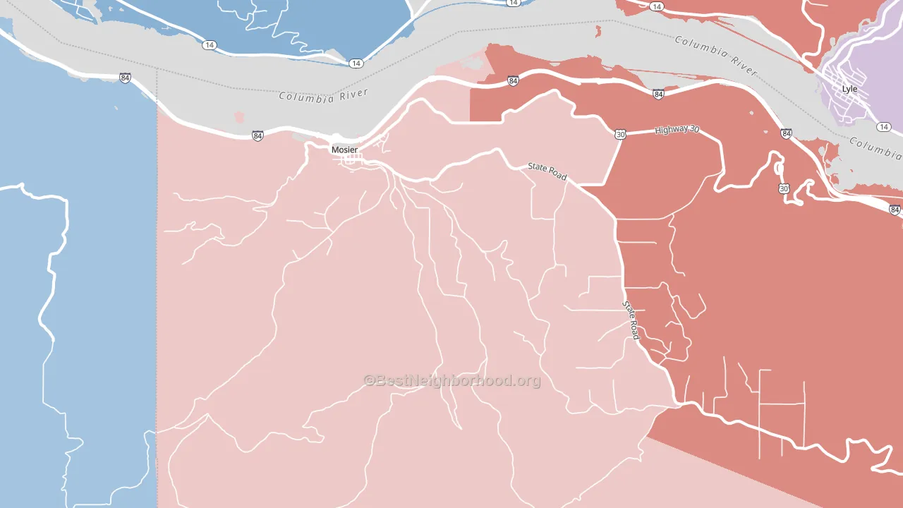 97040, OR block-group political-lean map
