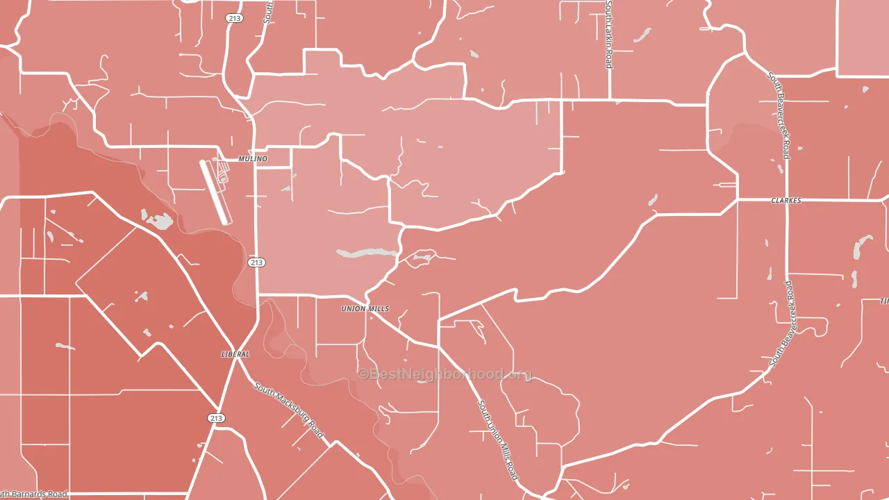 97042, OR block-group political-lean map