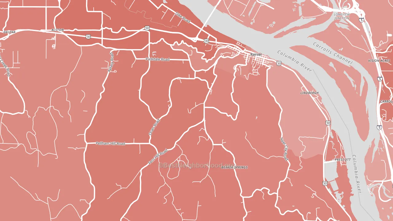 97048, OR block-group political-lean map