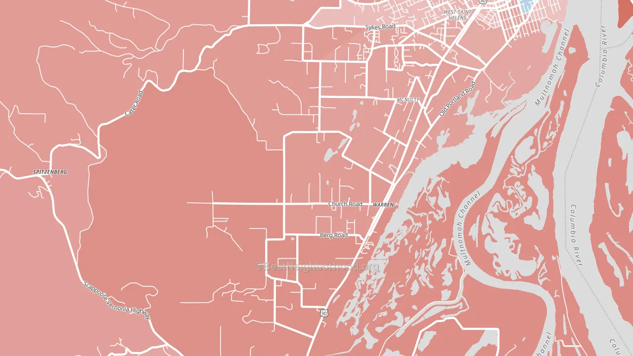 97053, OR block-group political-lean map