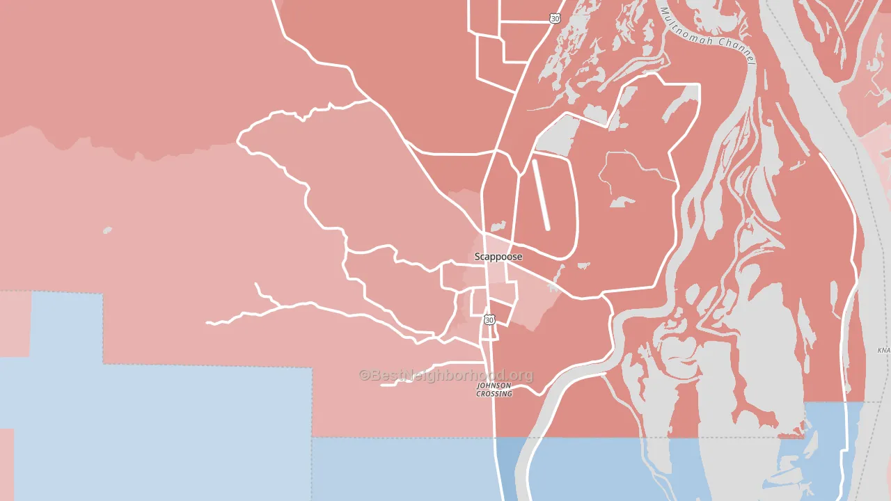 97056, OR block-group political-lean map