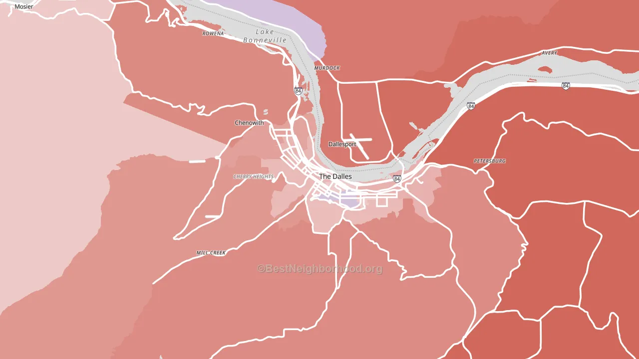 97058, OR block-group political-lean map