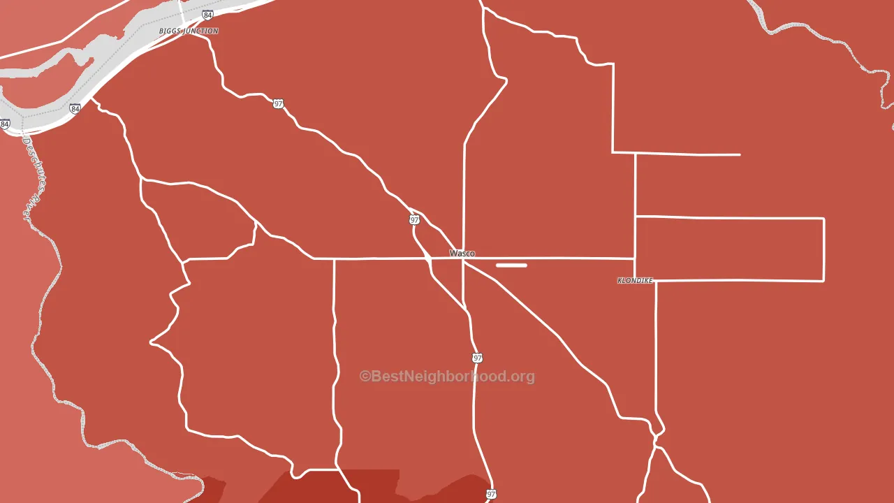 97065, OR block-group political-lean map