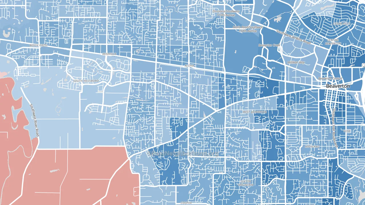 97078, OR block-group political-lean map