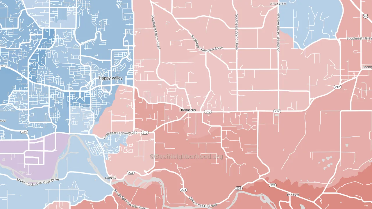 97089, OR block-group political-lean map