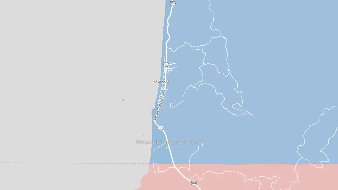 97102, OR block-group political-lean map