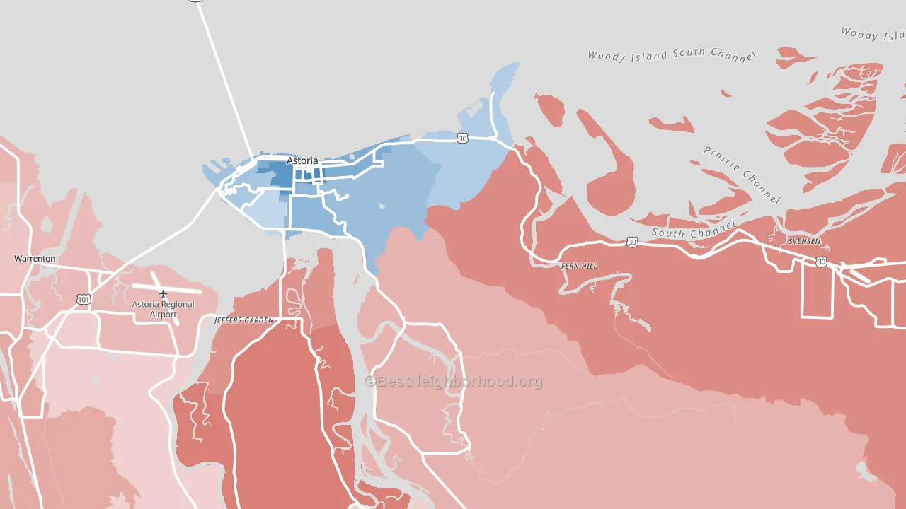 97103, OR block-group political-lean map