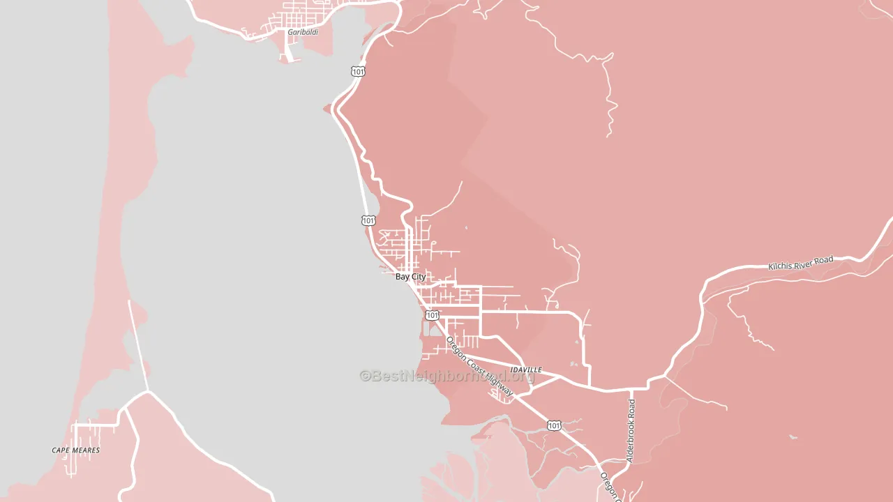 97107, OR block-group political-lean map