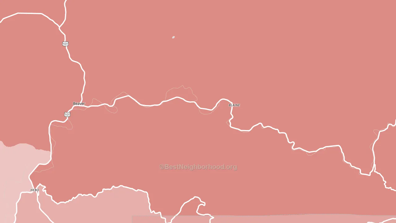 97108, OR block-group political-lean map