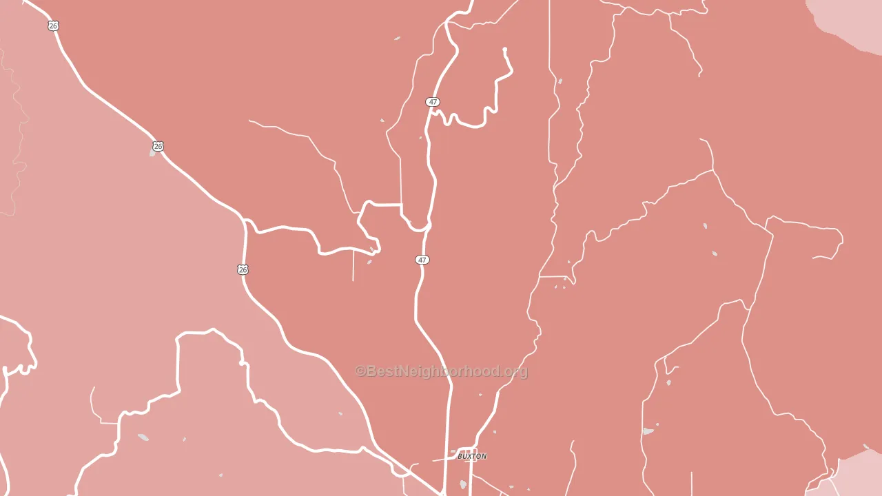 97109, OR block-group political-lean map