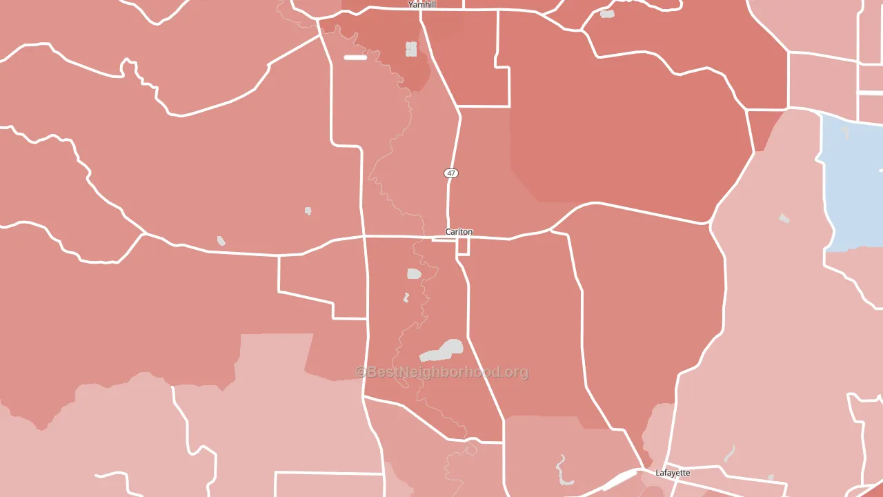 97111, OR block-group political-lean map