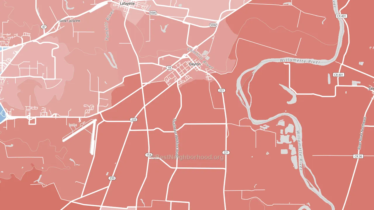 97114, OR block-group political-lean map