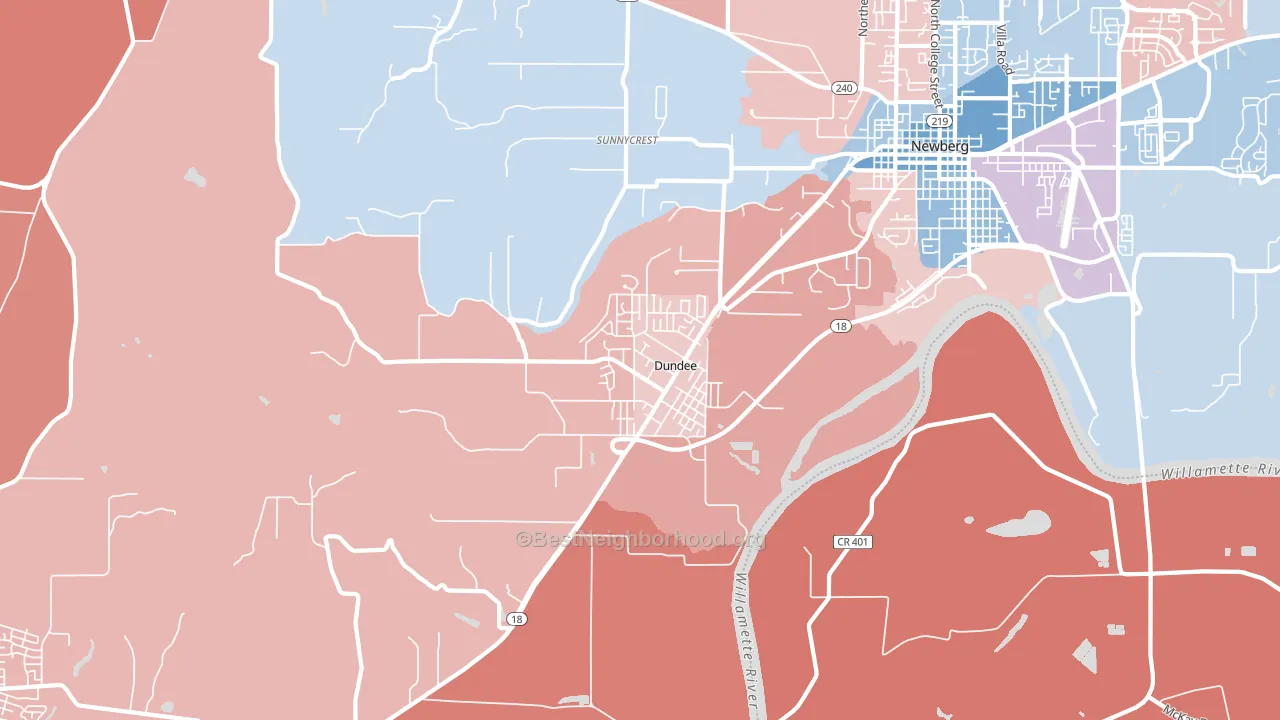 97115, OR block-group political-lean map