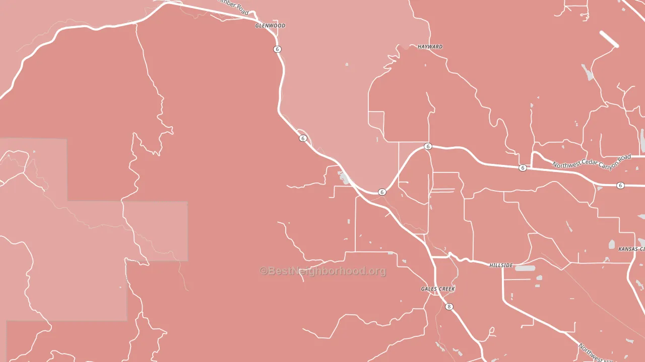 97117, OR block-group political-lean map