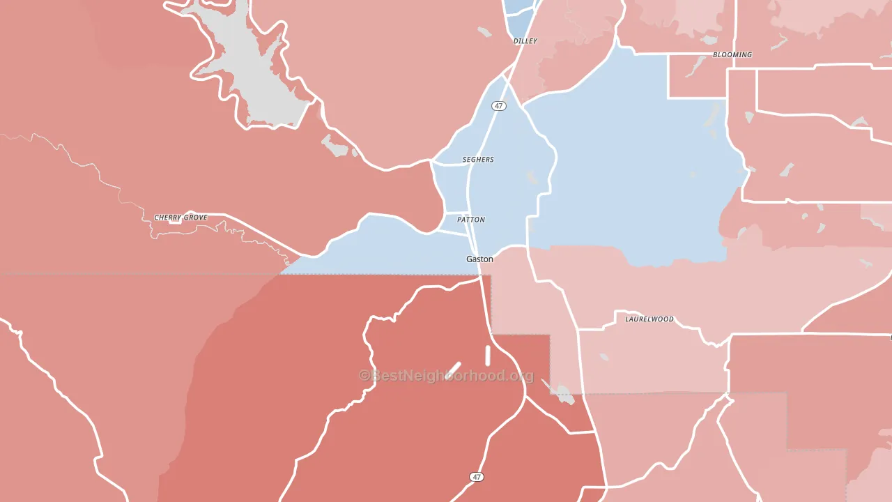 97119, OR block-group political-lean map