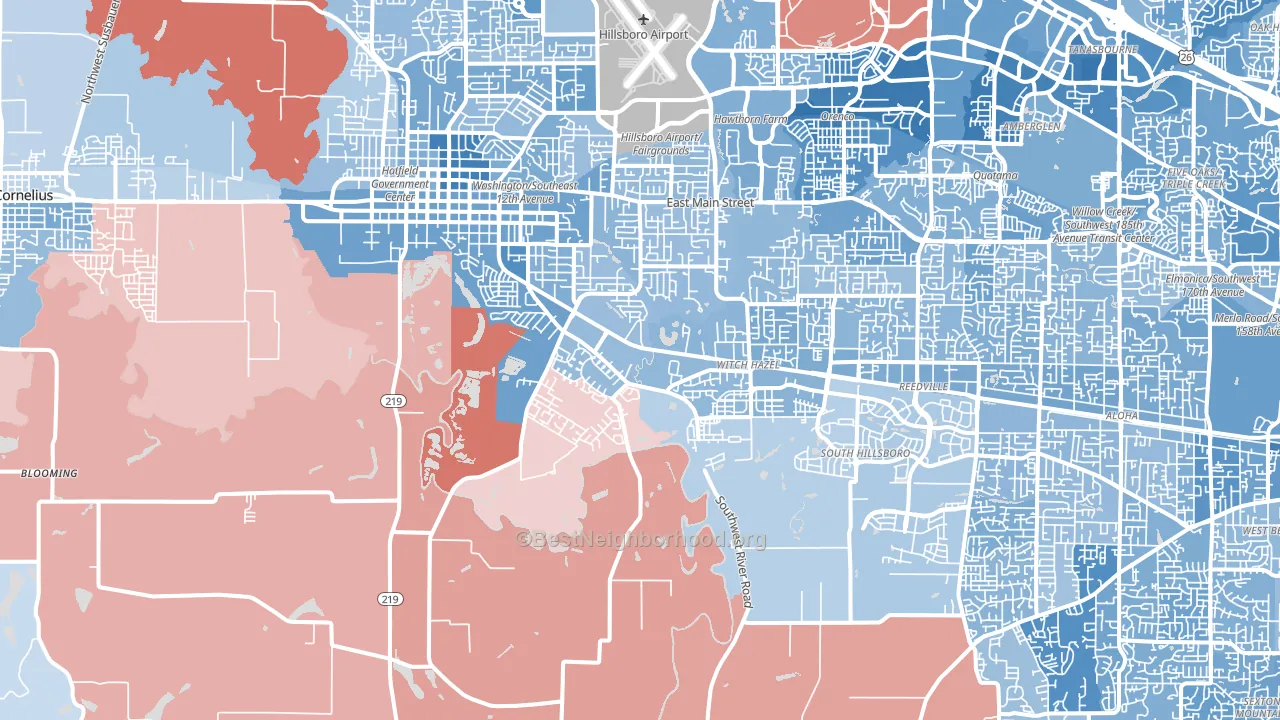 97123, OR block-group political-lean map