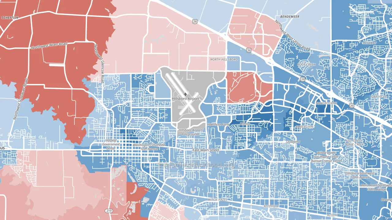 97124, OR block-group political-lean map