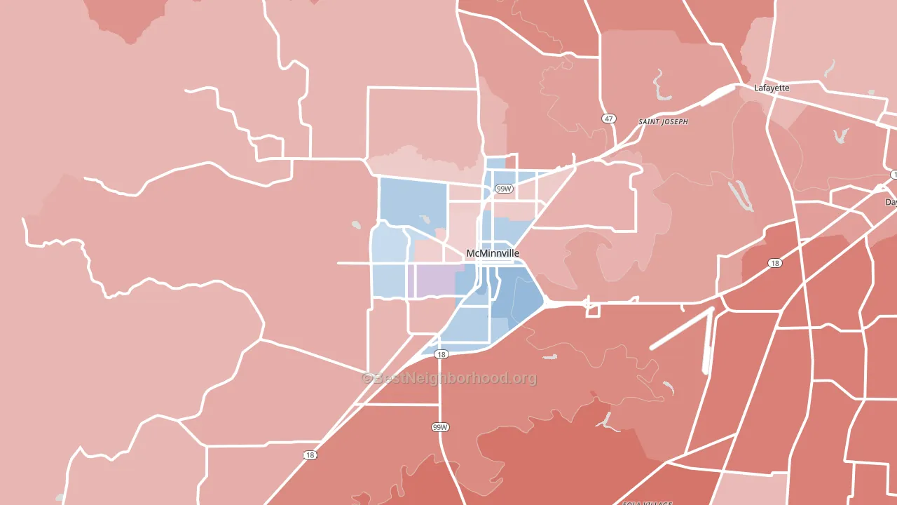 97128, OR block-group political-lean map