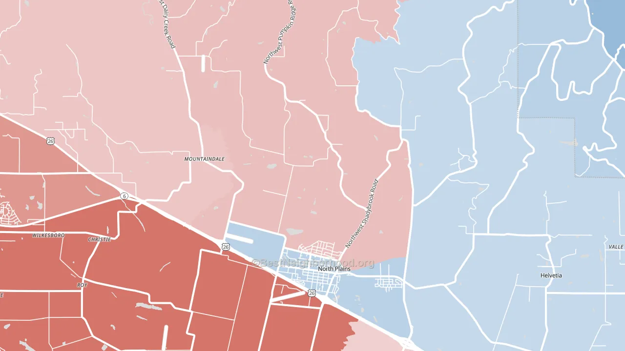 97133, OR block-group political-lean map