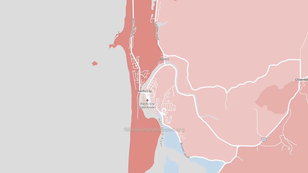 97135, OR block-group political-lean map
