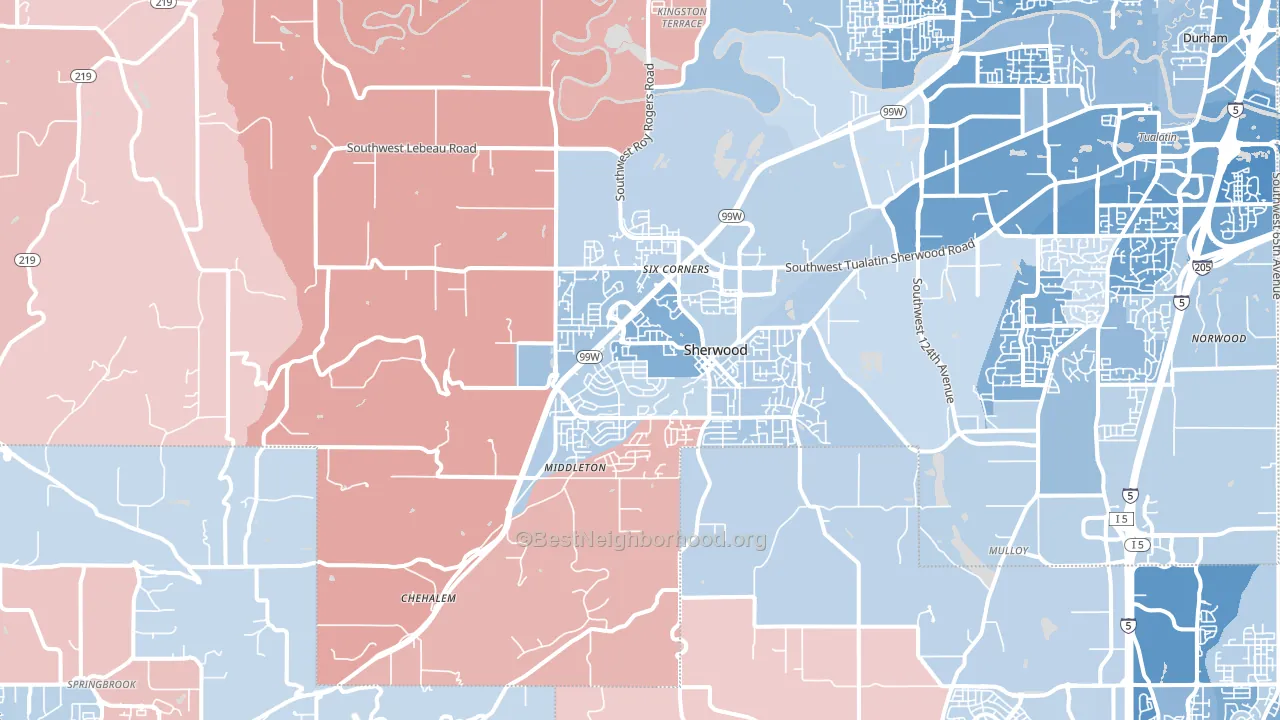 97140, OR block-group political-lean map