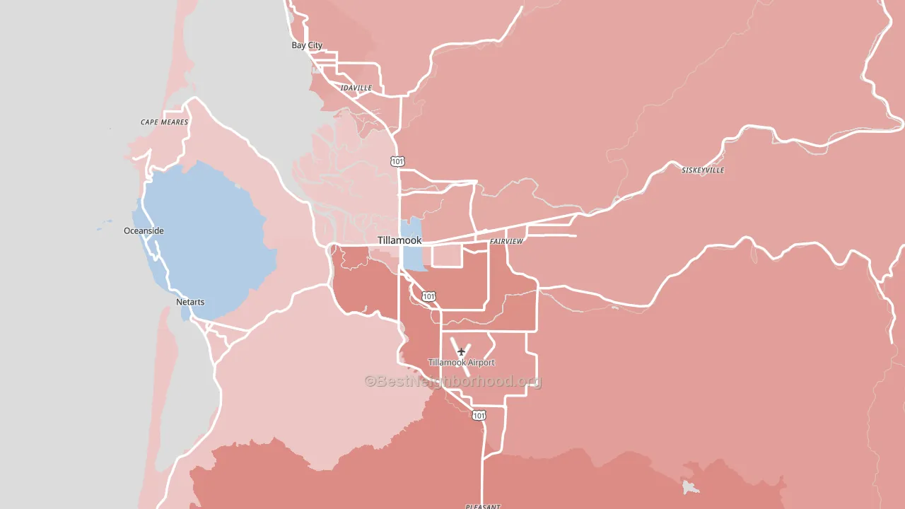 97141, OR block-group political-lean map