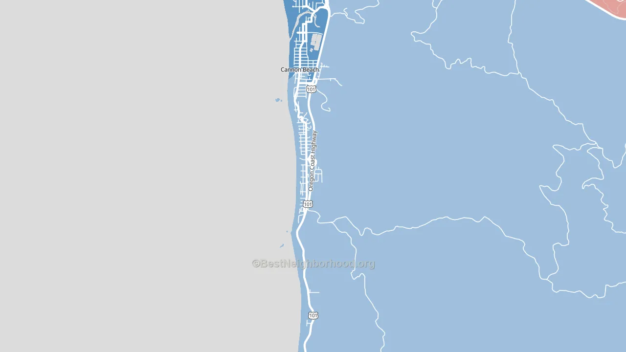 97145, OR block-group political-lean map