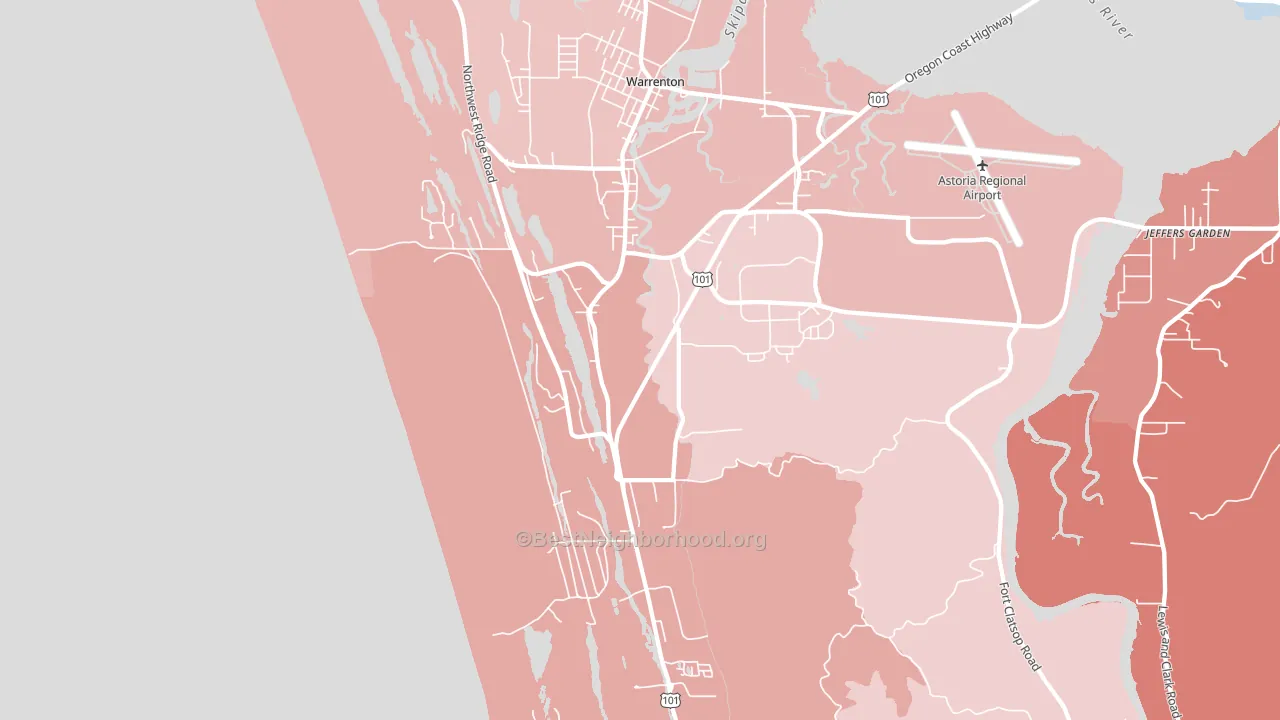 97146, OR block-group political-lean map