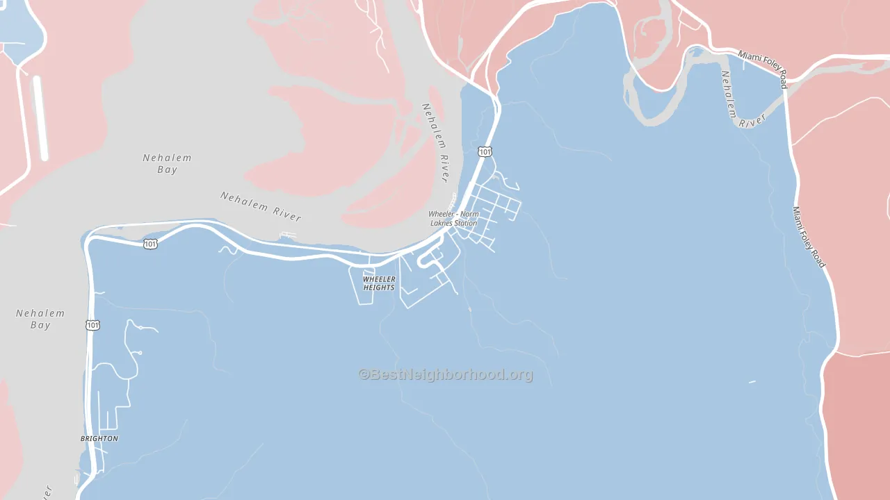 97147, OR block-group political-lean map