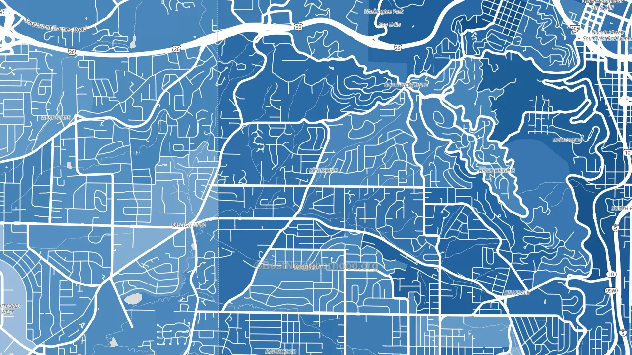 97221, OR block-group political-lean map