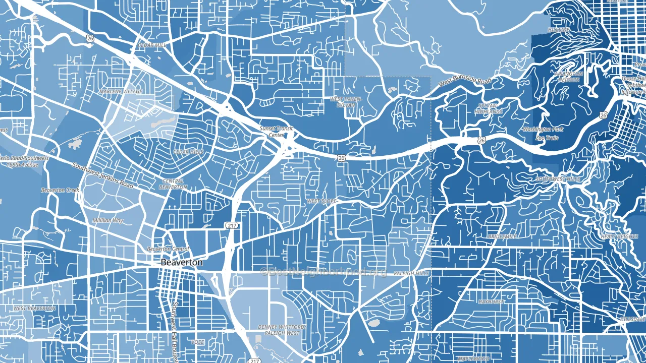 97225, OR block-group political-lean map