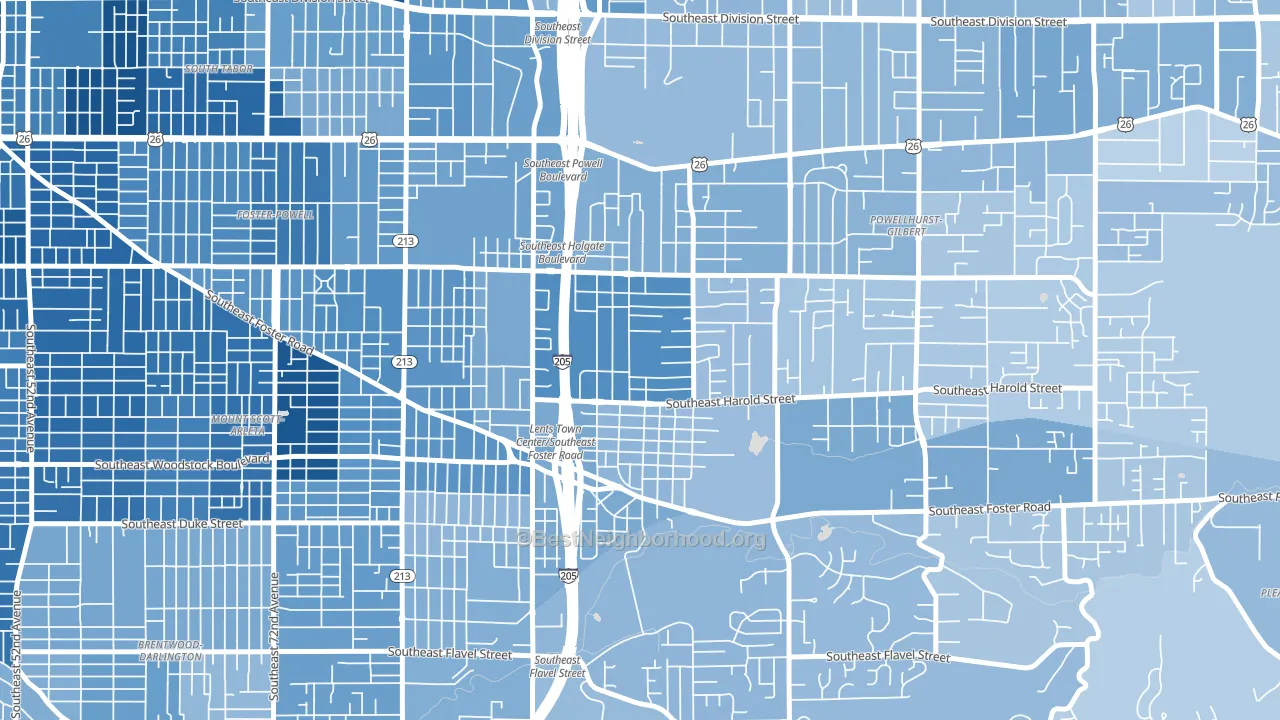 97266, OR block-group political-lean map