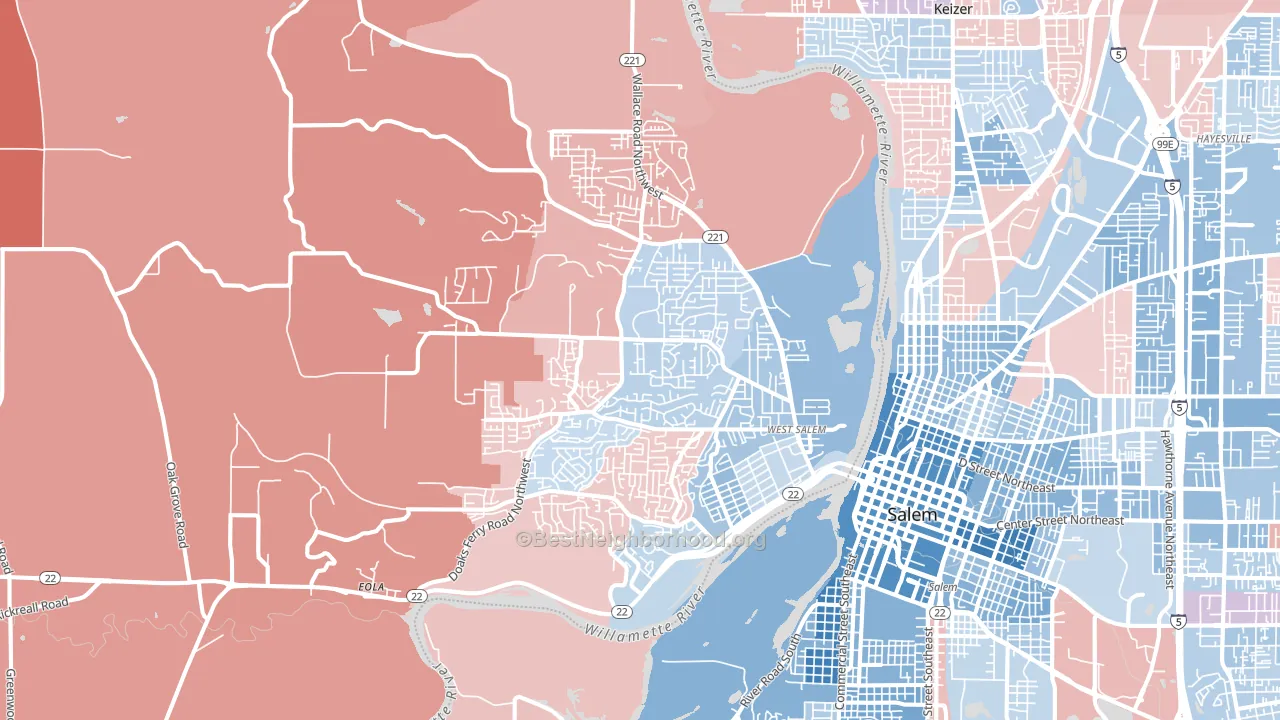 97304, OR block-group political-lean map